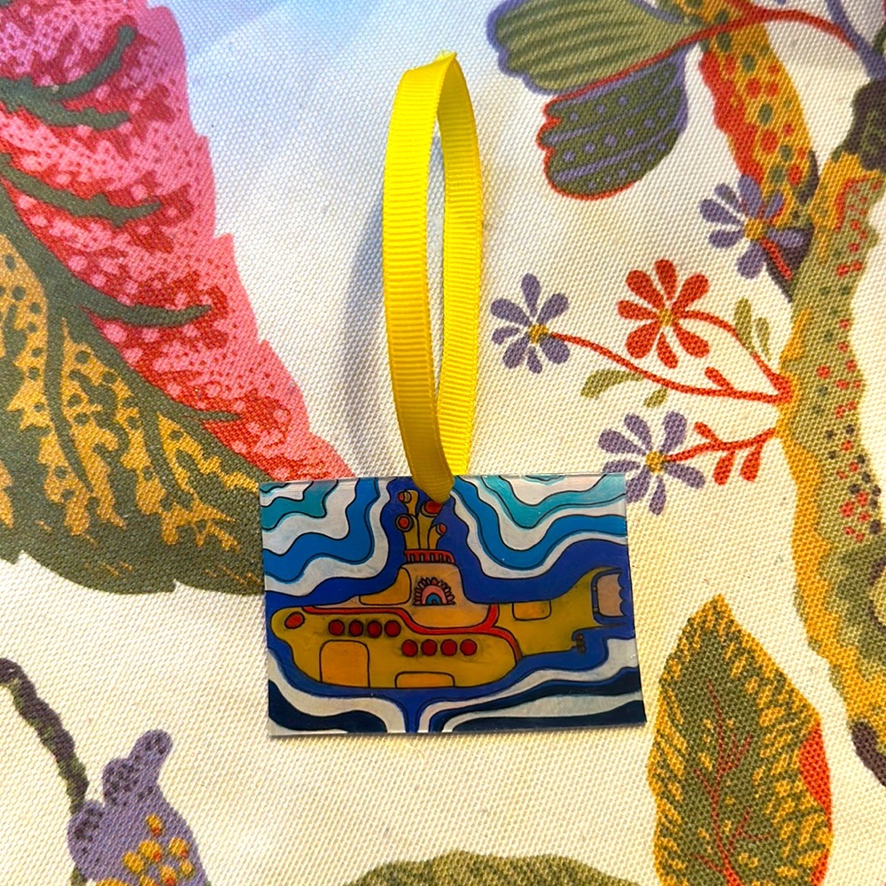 Handmade Beatles yellow submarine ornament